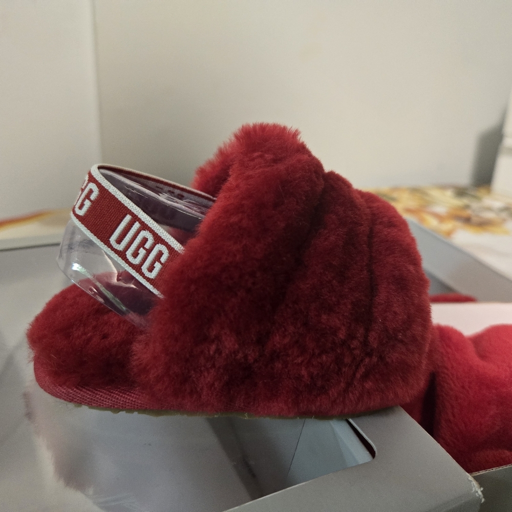 Baby UGG Red Plush Slippers 6 to 9 Mos